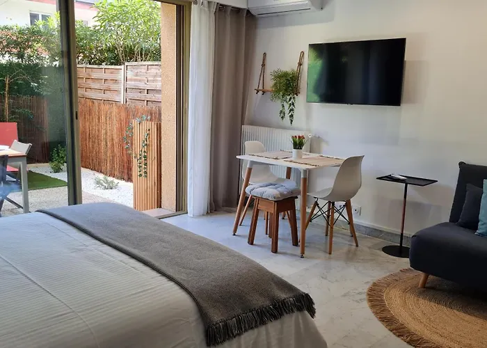 Studio Sun-Beach Avec Parking Et Jardin - 500M Des Plages De Juan Les Pins